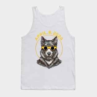 Total Solar Eclipse 2024 Dog Wearing Solar Eclipse Glasses Tank Top